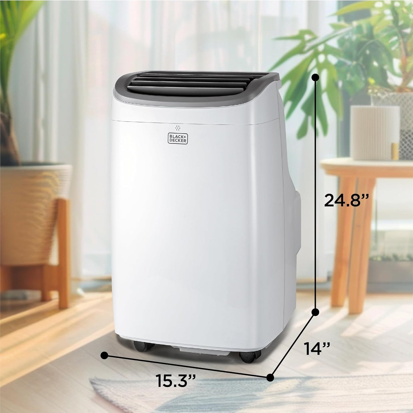 BLACK+DECKER Smart Portable Air Conditioner, 12,000 BTU, BPACT12WT, White | 8,000 BTU SACC for Rooms up to 550 Sq. Ft., Smart 3-in-1 Portable AC, Fan and Dehum with Follow Me Remote