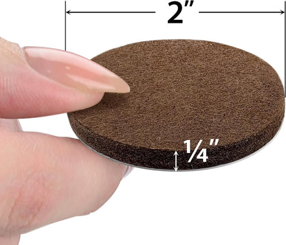 16 Heavy-Duty Felt Furniture Pads 2” 1/4” Thick X-Protector Round Felt Pads | Furniture Feet - The Best Felt Floor Protectors for Furniture to Prevent Scratches. Protect Your Hard Floor! (Beige)