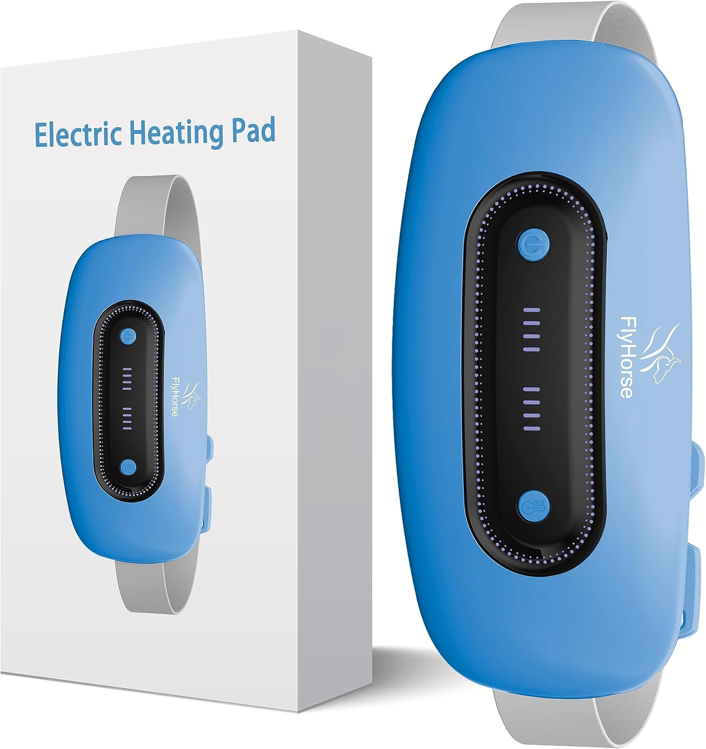 Portable Cordless Menstrual Heating Pad with 4 Heat Levels and 4 Massage Modes,Electric, Fast Large Heating Belly Wrap Belt (Black)