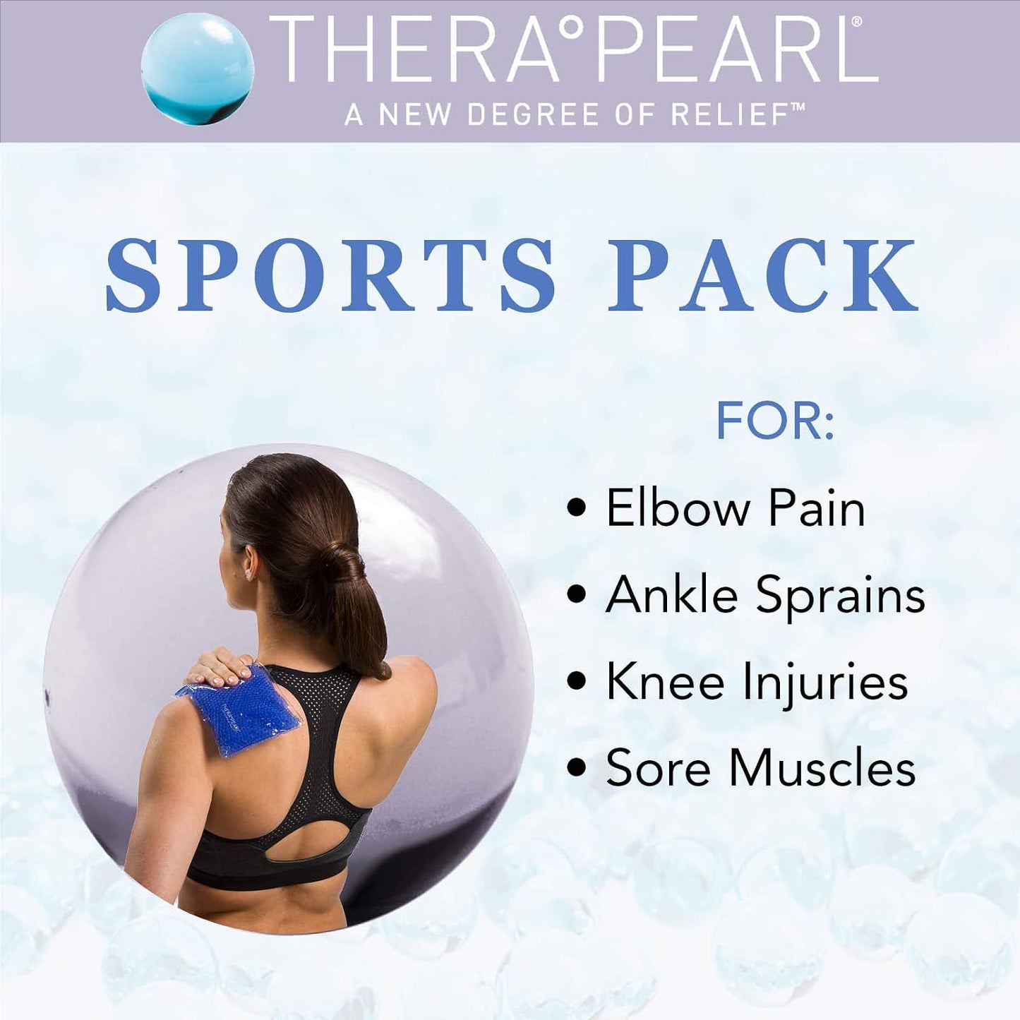TheraPearl-14070 Color Changing Reusable Hot Cold Pack with Strap, Sports Size Ice Pack with Gel Beads, 11" x 4.5"