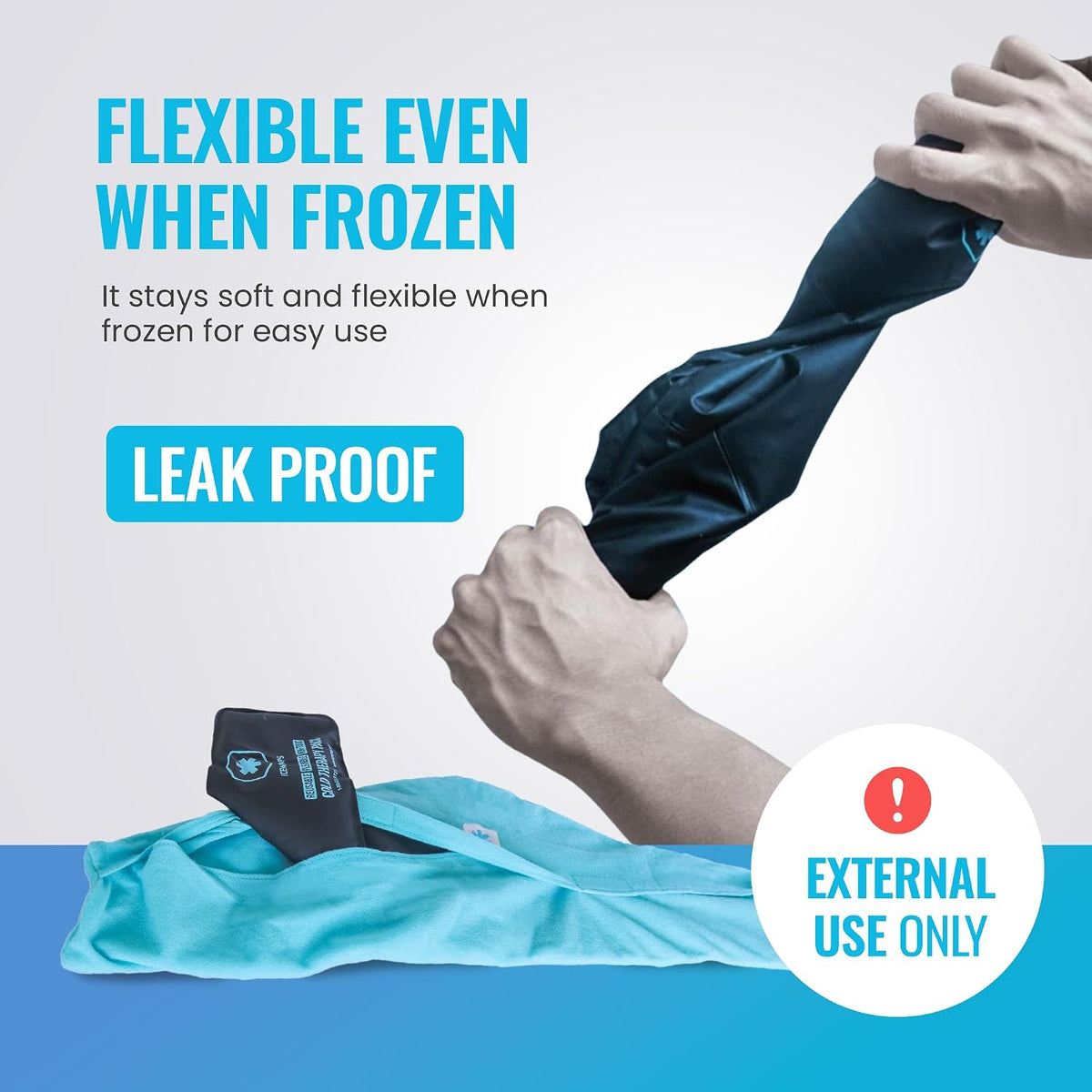 ICEWRAPS Reusable Cold Pack with Fabric Cover - Standard 7 x 28 Inch, Blue