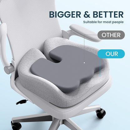 Benazcap Memory Foam Seat Cushion, Ergonomic Office Chair Cushion | Memory foam cushion relieves pressure and supports tailbone comfort for office chairs, cars, wheelchairs and home use.