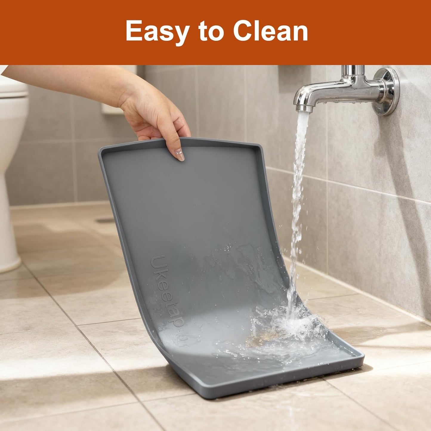 34" x 22" Extra Thick Silicone Mat Waterproof with Raised Edge, | Under Sink Mat for Kitchen & Bathroom, Kitchen Cabinet Liner, Multi-Purpose for Storage & Protection