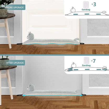Under Door Draft Stopper Decorative Wind Stopper 36 inch for Door & Window, Weighted Animal Air Draft Stopper for Bottom of Door with Hanging Loops - Brown Dog