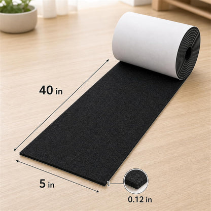 Felt Furniture Pads, Self Adhesive Felt Sheets Roll, Cuttable Felt Pads for Furniture Legs, Heavy Duty Furniture Pads for Hardwood Floors, Chair Wall Protector, Black, 40 x 5 x 0.12 Inch