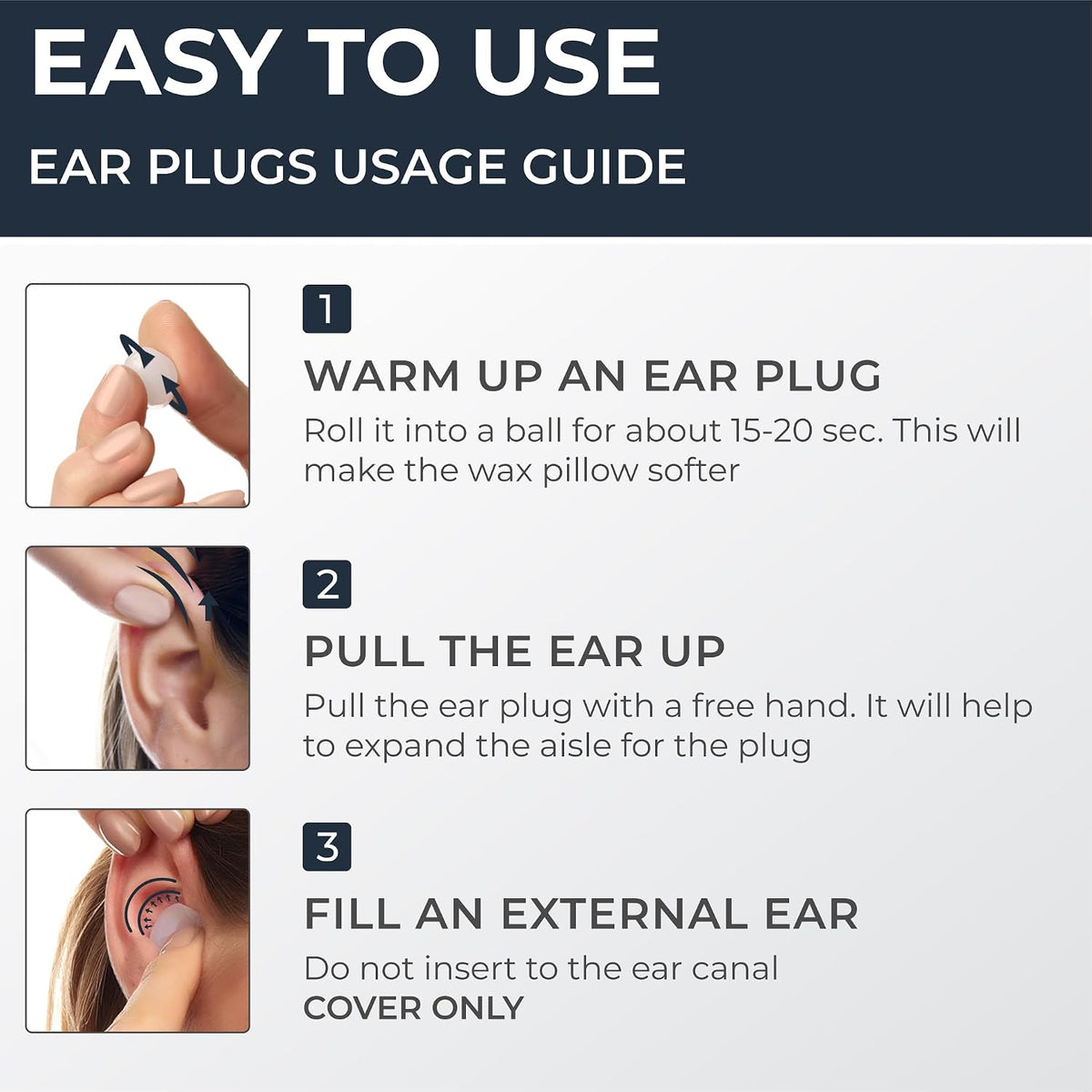PQ Wax Ear Plugs for Sleep - 6 Silicone Wax Earplugs for Sleeping and Swimming - Gel Ear Plugs for Noise Cancelling, Ear Protection - Sleeping Earplugs with Sound Blocking (6-Pillows). Beige