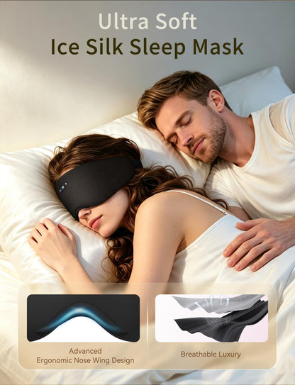 Sleep Headphones Bluetooth 6.0 Sleep Mask for Side Sleepers, 20H Playtime