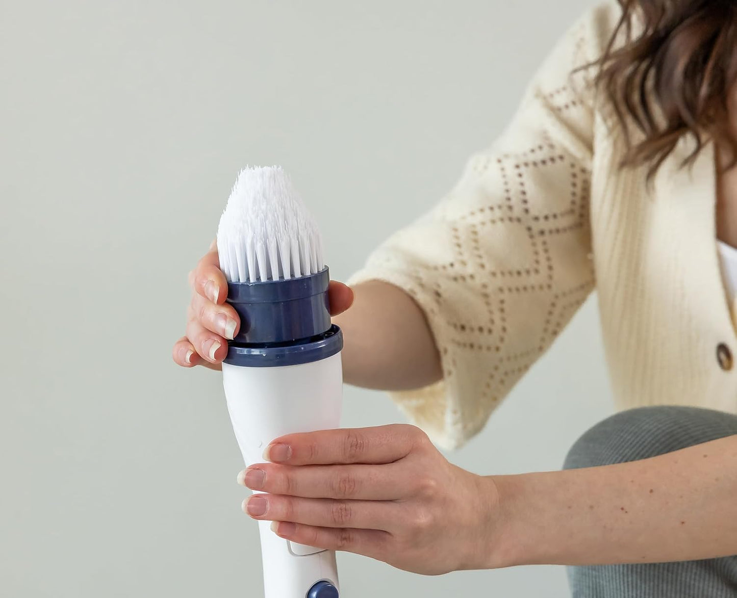 Casabella Power Spin Scrubber, Extendable to 47.5” – Cordless Electric Cleaner for Shower, Kitchen, Bathroom, Tile, Tub, Car, Deck - Rechargeable Spin Brush with Adjustable Brush Head & 4 Attachments