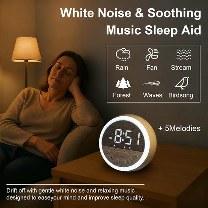 OCEST Sunrise Alarm Clock with White Noise & Dimmable RGB Night Light