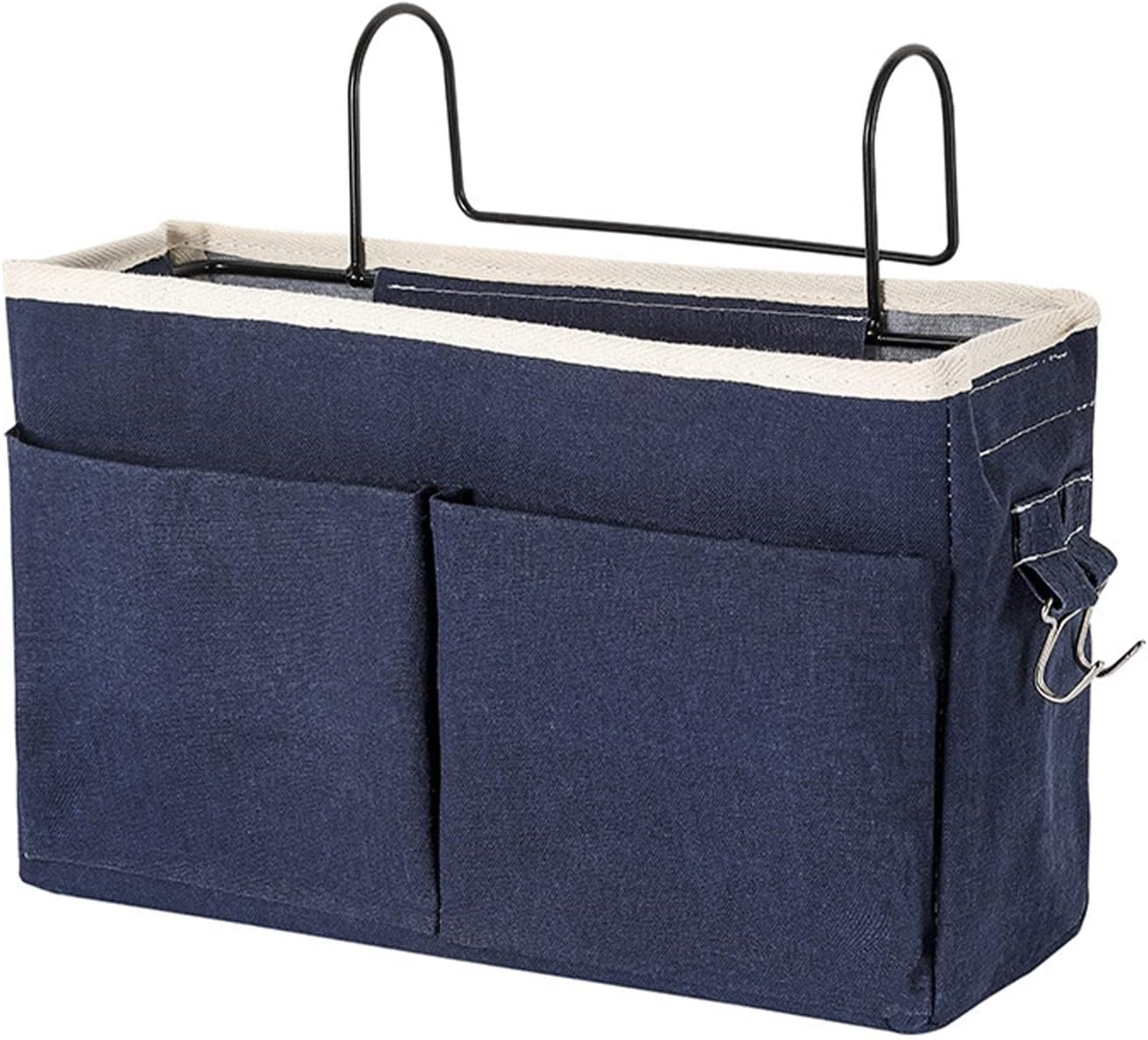 Surblue Bedside Caddy Bedside Storage Bag Hanging Organizer for Bunk, Hospital Beds, Dorm Rooms Bed Rails Camp 4 Pockets and 2 Hooks (Skyblue)