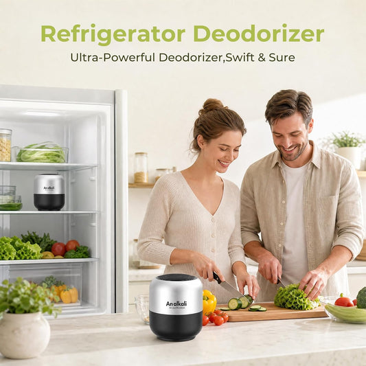 Fridge Deodorizer, Refrigerator Odor Eliminator, 2 Pack | Lasts 10 Years, Chemical-Free Fresh Odor Eliminator Kit, More Effective, for Kitchen Appliances, Closet, Car, Pet Areas-Black