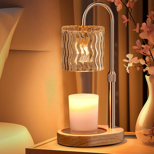 Candle Warmer Lamp Electric Timer: Dimmable Candles Warming Lamps - Height Adjustable Burner Jar - No Flame Scented Melts Wax - All Candle Jars Home Decor Table Light