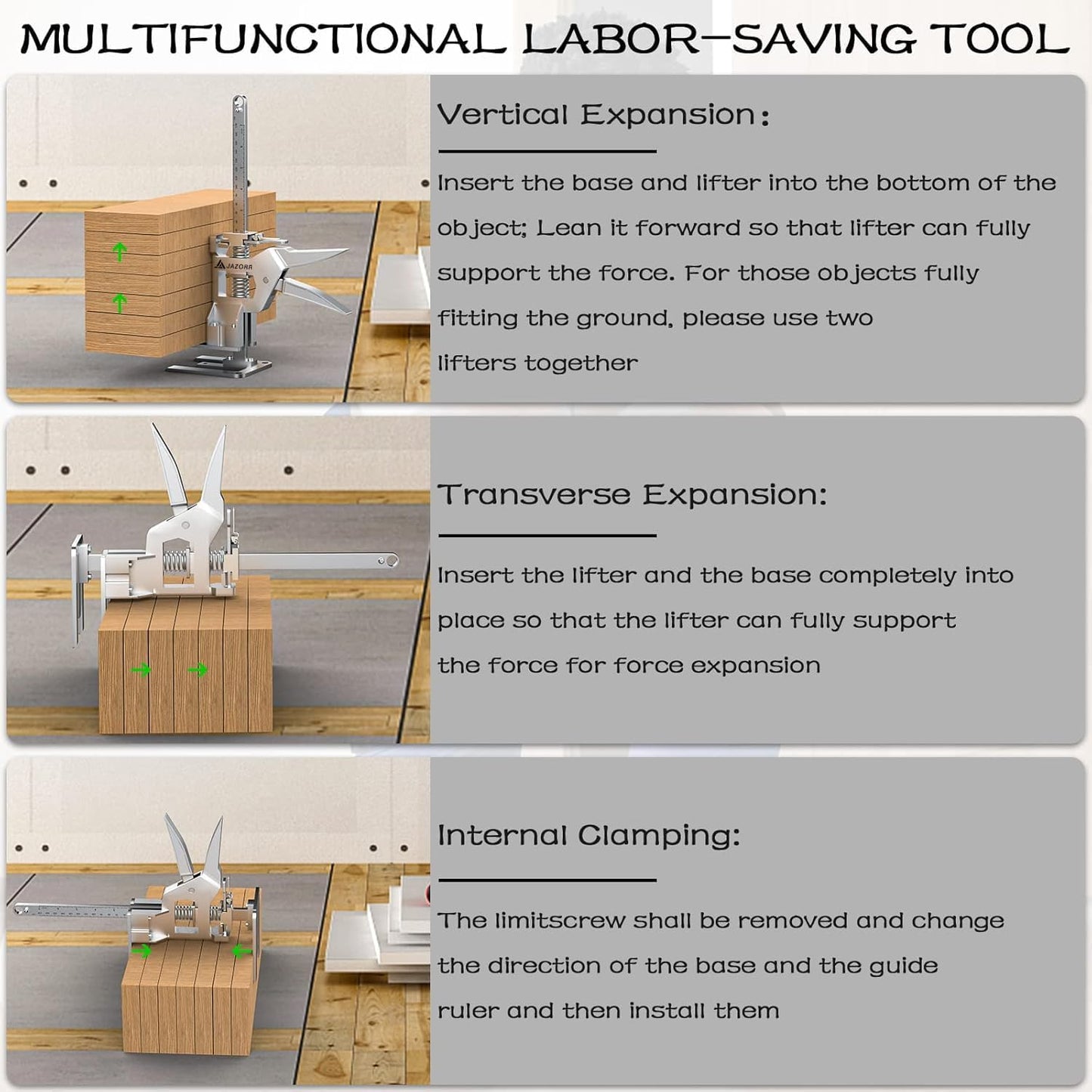 2Pcs Metal Labor Saving Arm Jack, Hand Furniture Lifter Tool, Furniture Jack, 440LBS Capacity Precise Control Slow/Fast Descent for Lifting Door Furniture, Window, Wall Tile Positioning