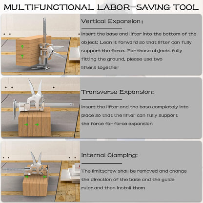2Pcs Metal Labor Saving Arm Jack, Hand Furniture Lifter Tool, Furniture Jack, 440LBS Capacity Precise Control Slow/Fast Descent for Lifting Door Furniture, Window, Wall Tile Positioning