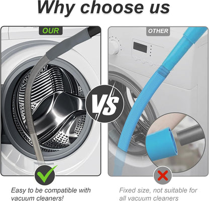 Upgraded Dryer Vent Cleaner Kit: Universal Vacuum Hose Attachment for Lint Removal Fits All Vacuums Cleaner Dryer Cleaning Tools for Clogged Ducts (Blue)