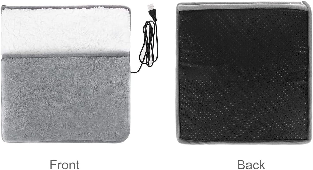 USB Heated Foot Warmer Electric Feet Heating Pad Washable Thermal Heated Foot Cover for Under Desk Bed Office Home