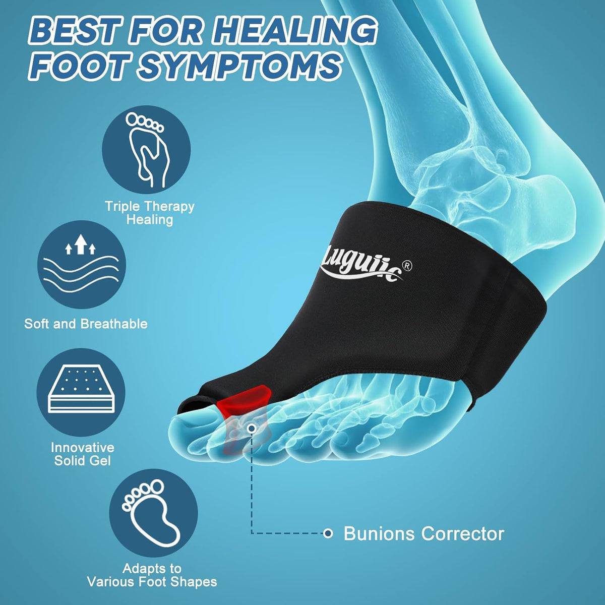 2-Pack Foot Ice Pack Wraps – Non-Slip Bunion Relief Socks with Hot & Cold Therapy for Gout, Swelling, Plantar Fasciitis, Hallux Valgus, and Sports Injuries