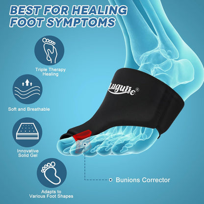 2-Pack Foot Ice Pack Wraps – Non-Slip Bunion Relief Socks with Hot & Cold Therapy for Gout, Swelling, Plantar Fasciitis, Hallux Valgus, and Sports Injuries