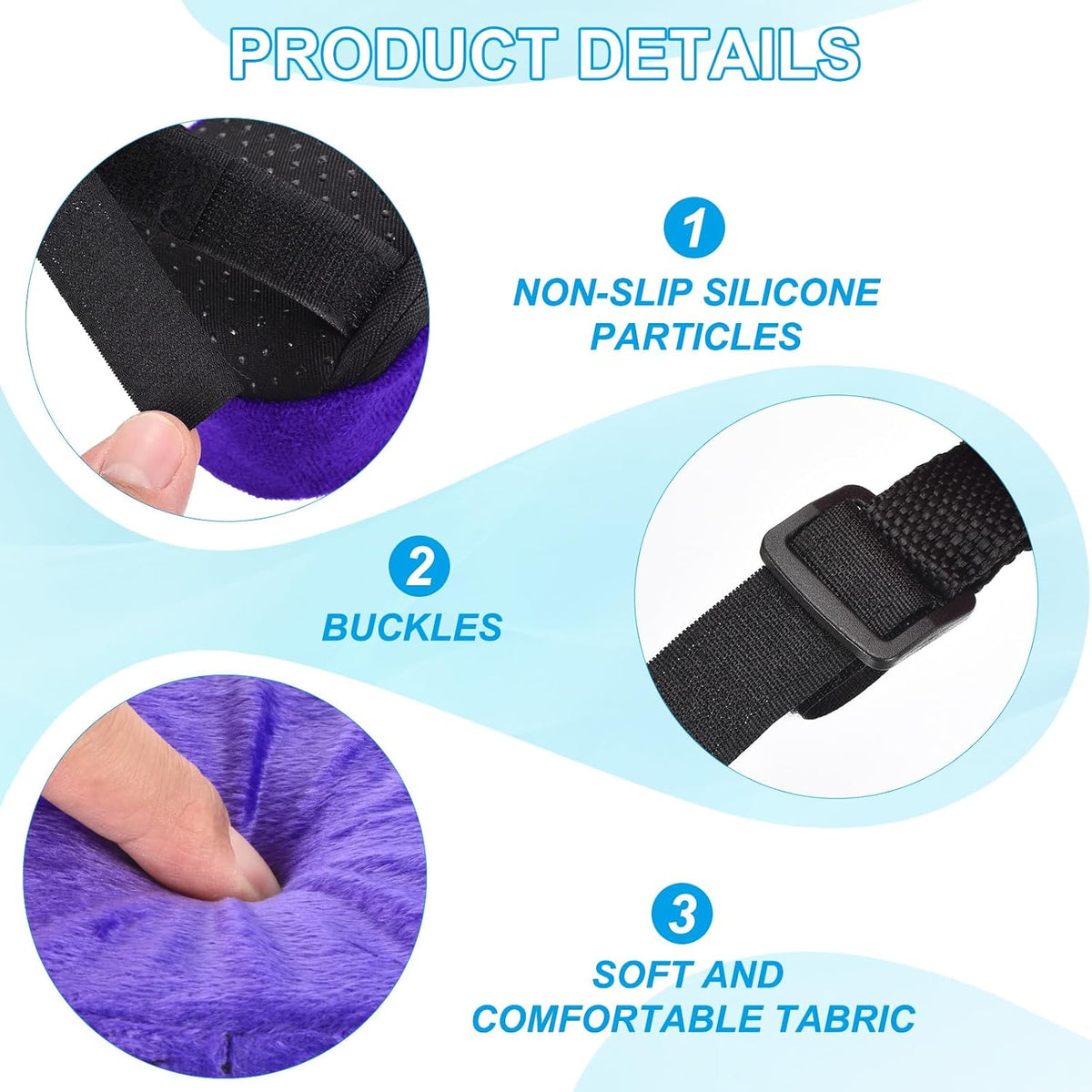 PATIKIL Office Chair Arm Pads, 2 pcs Office Chair Arm Cover Soft Office Chair Armrest Pads Memory Foam Cotton Removable Washable for Desk Computer Gaming, Purple Blue
