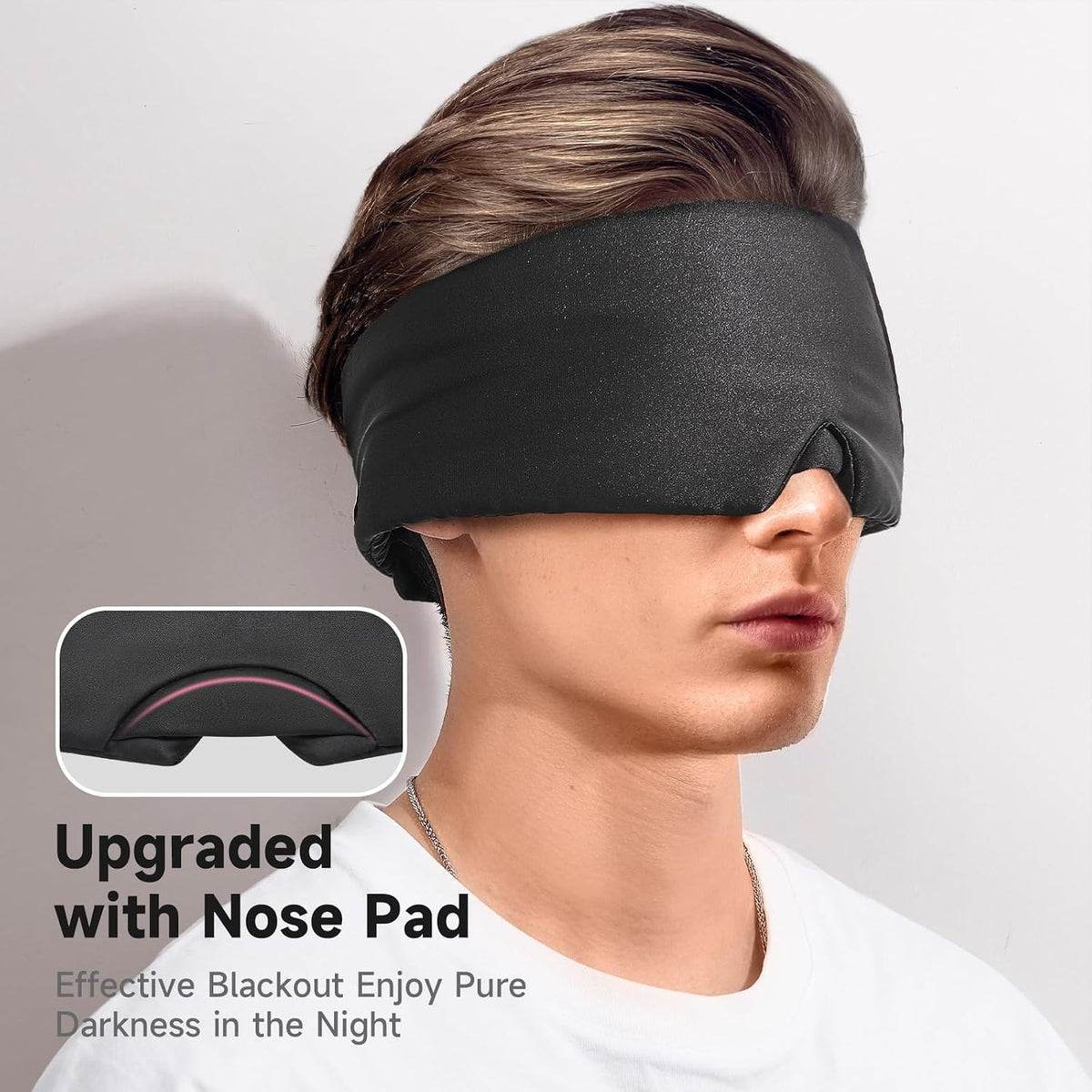Umisleep Satin Sleep Mask for Side Sleeper, Blackout Eye Mask for Women Men