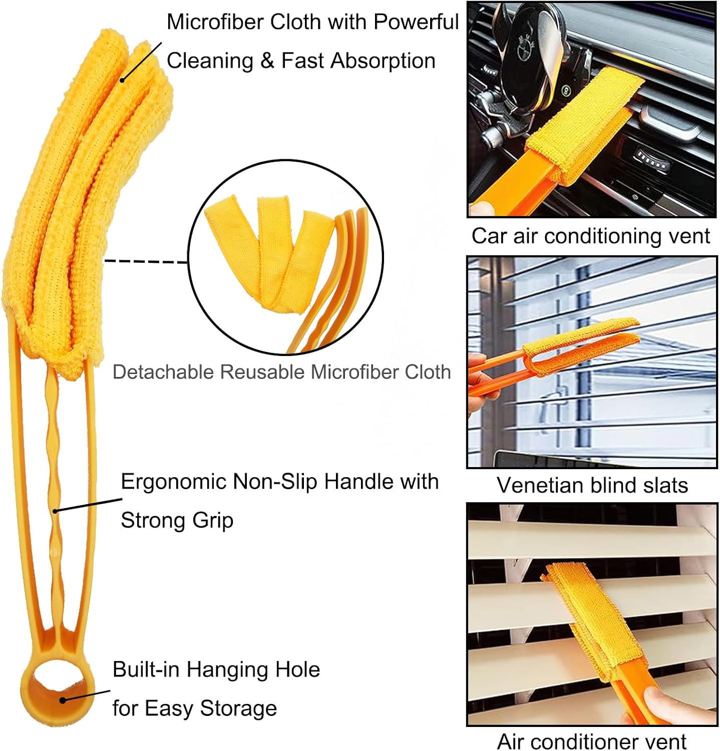 5Pcs Window Blind Cleaning Set, Washable dust Removal Cleaning Tools, air Vent Cleaning Brush, Track Cleaning Brush, dust Removal Cleaning Tools for Blinds, air conditioners, Track, and Fans