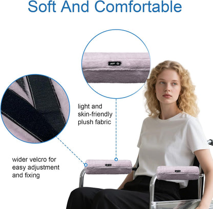 SPRING SEAON Wheelchair Armrest Pads Covers Fuzzy Desk Chair Arm Pads Soft