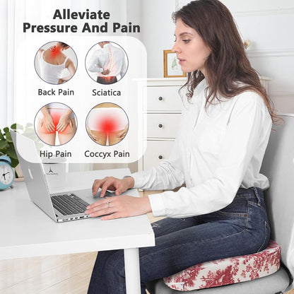 Tailbone Pain Relief Cushion, Memory Foam Seat Cushion for Coccyx Sciatica Pain Pressure Relief Office Desk Chair