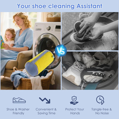 2-Pack Shoe Washing Machine Bags for Sneakers & Delicate Shoes, White | 3X Fade-resistant Fabric and 20,000+ Dense Fibers Lift Dirt, Protect Shoes and Reduce Scrubbing, Washer / Dryer Safe