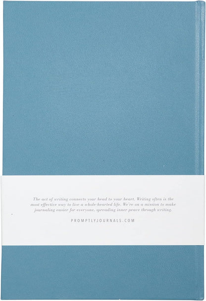 Promptly Journals, Blank Journal: THINK/BELIEVE/FEEL (Dusty Blue, Leatherette) | Layflat Notebook | Ruled Journal | Journal Notebook | Gifts for Women and Men