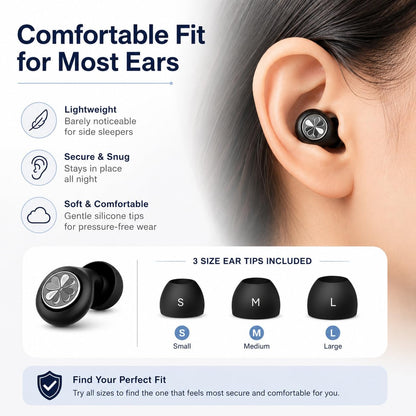 HEKKE 45dB Ear Plugs for Sleeping, Soft Silicone for Side Sleepers, 4 Sizes | Reusable soft silicone with XS/S/M/L sizes for side sleepers, concerts, flights and hotels; carrying case included.