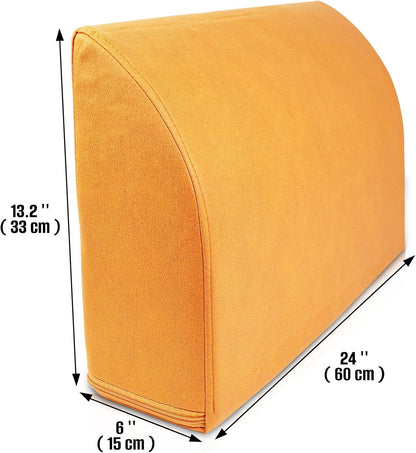 2PCS Sofa Couch Back Cushions, Backrest Support Pillow for Elderly,Extra Large Thick Lumbar Support Pillow for Home (6x24x13.2 in, Linen, Medium Grey)