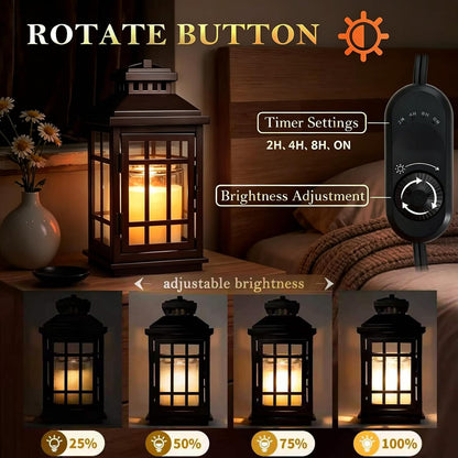 White Candle Warmer Lamp with Timer, Dimmable Farmhouse Lantern