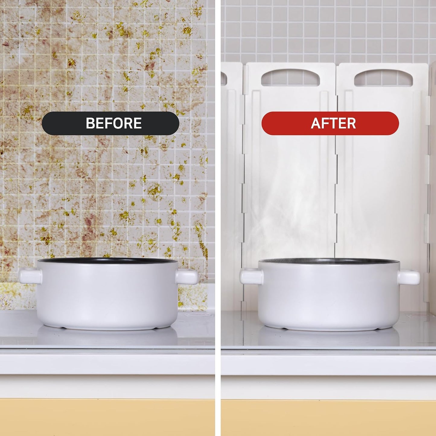 OLG Stove Guard Splatter Shield - Premium Oil Splash Guards for Kitchen Frying - Heat-Resistant, Easy-Clean, Adjustable Panels for Ultimate Protection