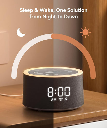 Dreamegg D1+ Sound Machine Alarm Clock, 29 Soothing Sounds with Night Light