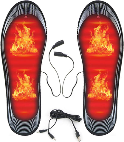 USB Heated Insoles Rechargeable Heating Insoles Multiple Sizes Electric Foot Warmer Mat for Camping, Fishing, Hiking
