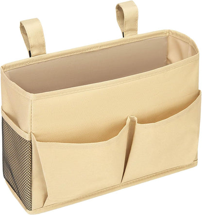 Bedside Caddy, Hanging Bed Organizer Storage Bag Pocket for Bunk and Hospital Beds, Bedside Caddy for Dorm Bed Headboards Bunk Hospital Beds Book Phone Magazine Holder (yellow)