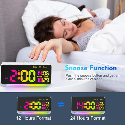 120db Super Loud Alarm Clock for Heavy Sleepers, Bluetooth Connection