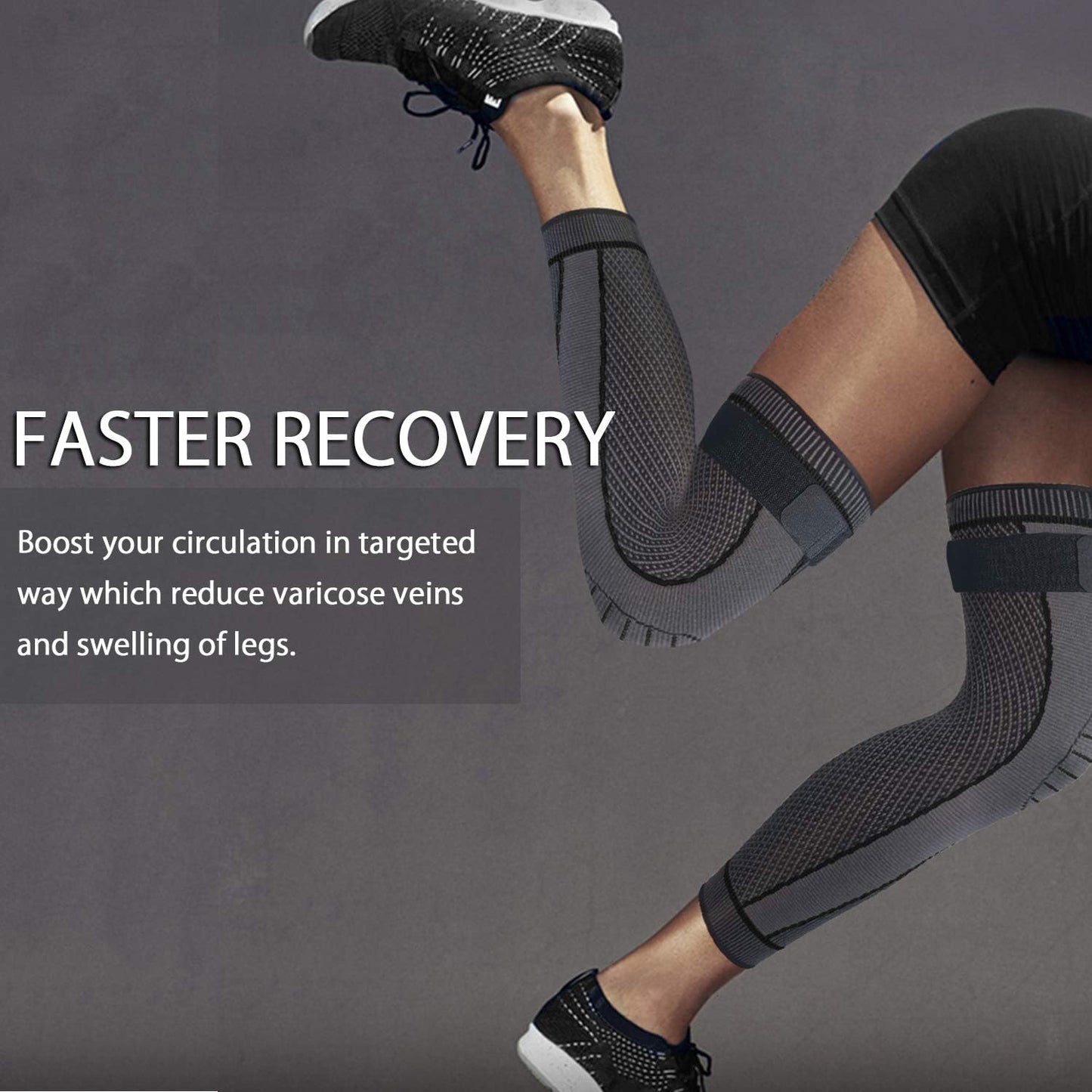 Full Leg Sleeves Long Compression Leg Sleeve Knee Sleeves Protect Leg, for Man Women Basketball, Arthritis Cycling Sport