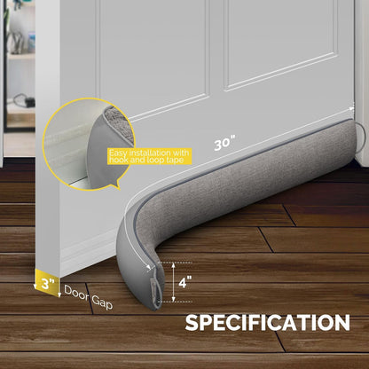 fowong 32" Door Draft Stopper, Weighted Under Door Noise Stopper, Oatmeal | Weighted Fabric Blocks Drafts, Dust & Light, Great for Interior Doors to Help Reduce Noise and Improve Comfort