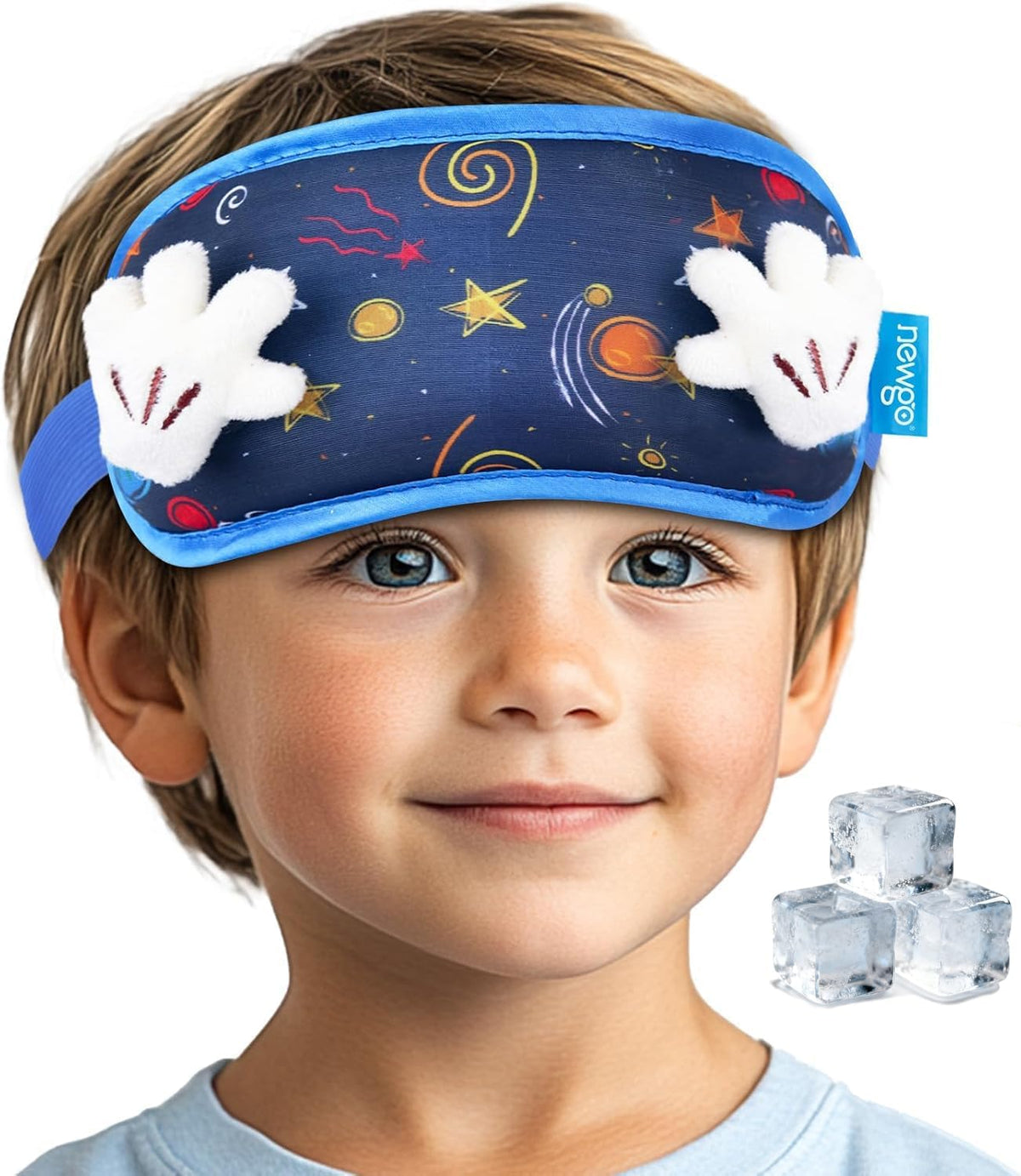 NEWGO Kids Head Ice Pack Wrap, Ice Pack for Toddler Fever & Boo Boos