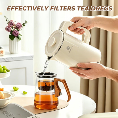 Magnetic Tea Pot with Infuser, Magic Loose Leaf Enchantipot, Borosilicate Glass Tea Maker with Strainer, One-Touch Tea Separation, Heat Resistant Tea Pot for Home & Office - 25.4oz (750ml)