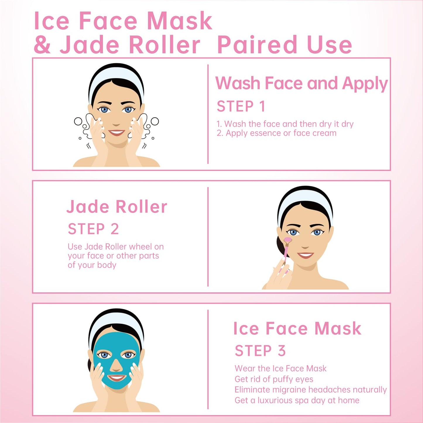 ZNÖCUETÖD Cold Face Eye Mask Ice Pack Reduce Facial Puff, Dark Circles, Hot Cold Compress Pack, Face SPA Gift for Woman Sleeping, Pressure, Headaches, Skin Care, Post Laser Cosmetic Care, Reversible