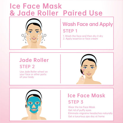 ZNÖCUETÖD Cold Face Eye Mask Ice Pack Reduce Facial Puff, Dark Circles, Hot Cold Compress Pack, Face SPA Gift for Woman Sleeping, Pressure, Headaches, Skin Care, Post Laser Cosmetic Care, Reversible
