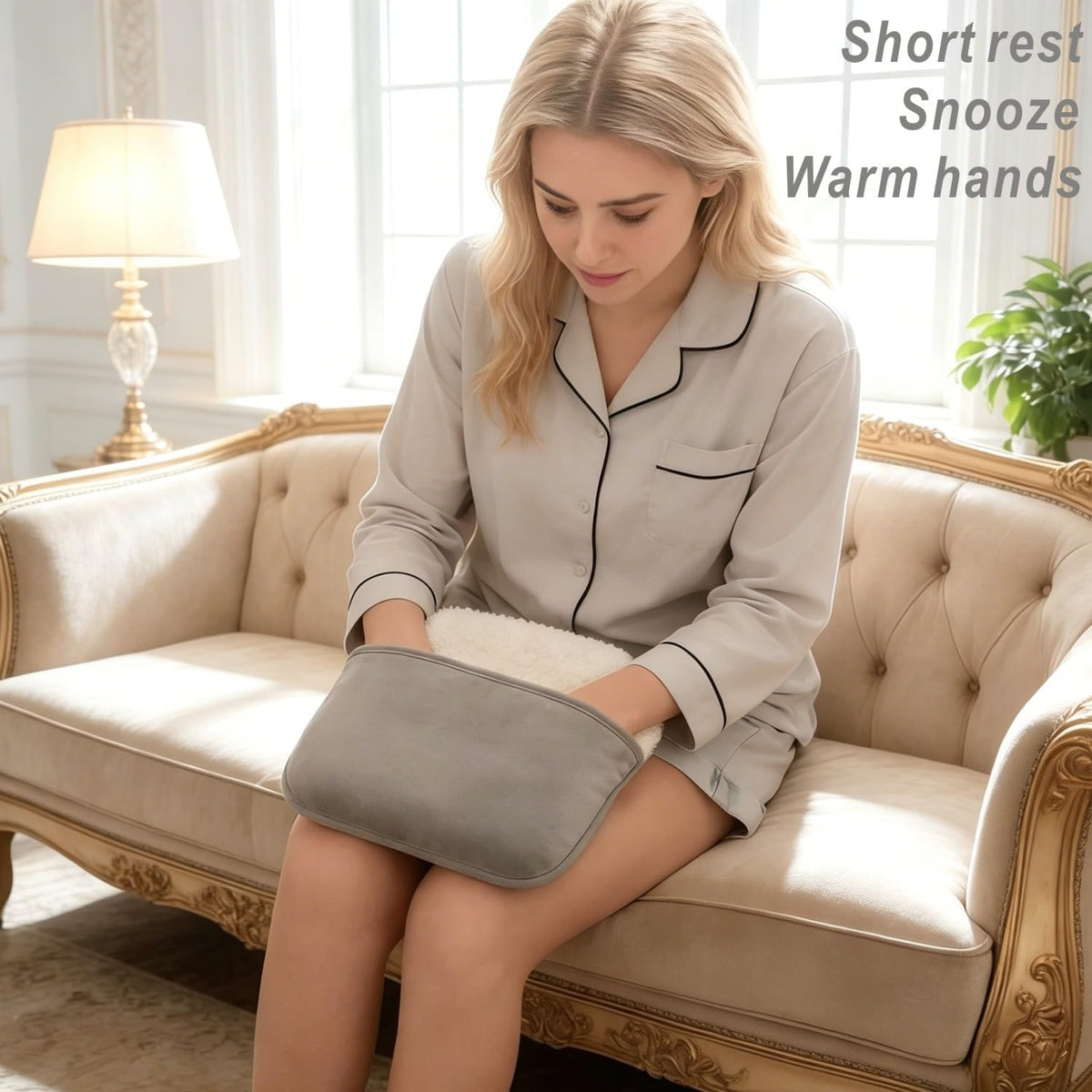 USB Warm Foot pad Plush Electric Shoes, Portable Washable Foot Warmer, Keep Your feet and Hands Warm at Home and Work; Birthday, Christmas, Valentine's Day Gifts (Grey)