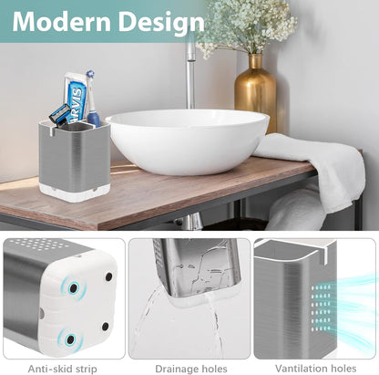 Boperzi Toothbrush Holders, Kids Toothbrush Holder with Drainage, Detachable Anti-Slip Electric Toothbrush Holder, Toothpaste Organizer Storage Caddy for Bathroom Countertop, Shower, Kitchen, Vanity