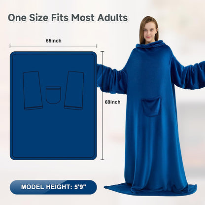 IFNOW Fleece Wearable Blanket with Sleeves, Oversized Snuggle Robe