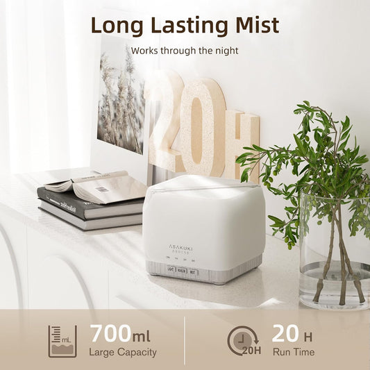 ASAKUKI Essential Oil Diffuser for Home Large 700 ml Humidifier