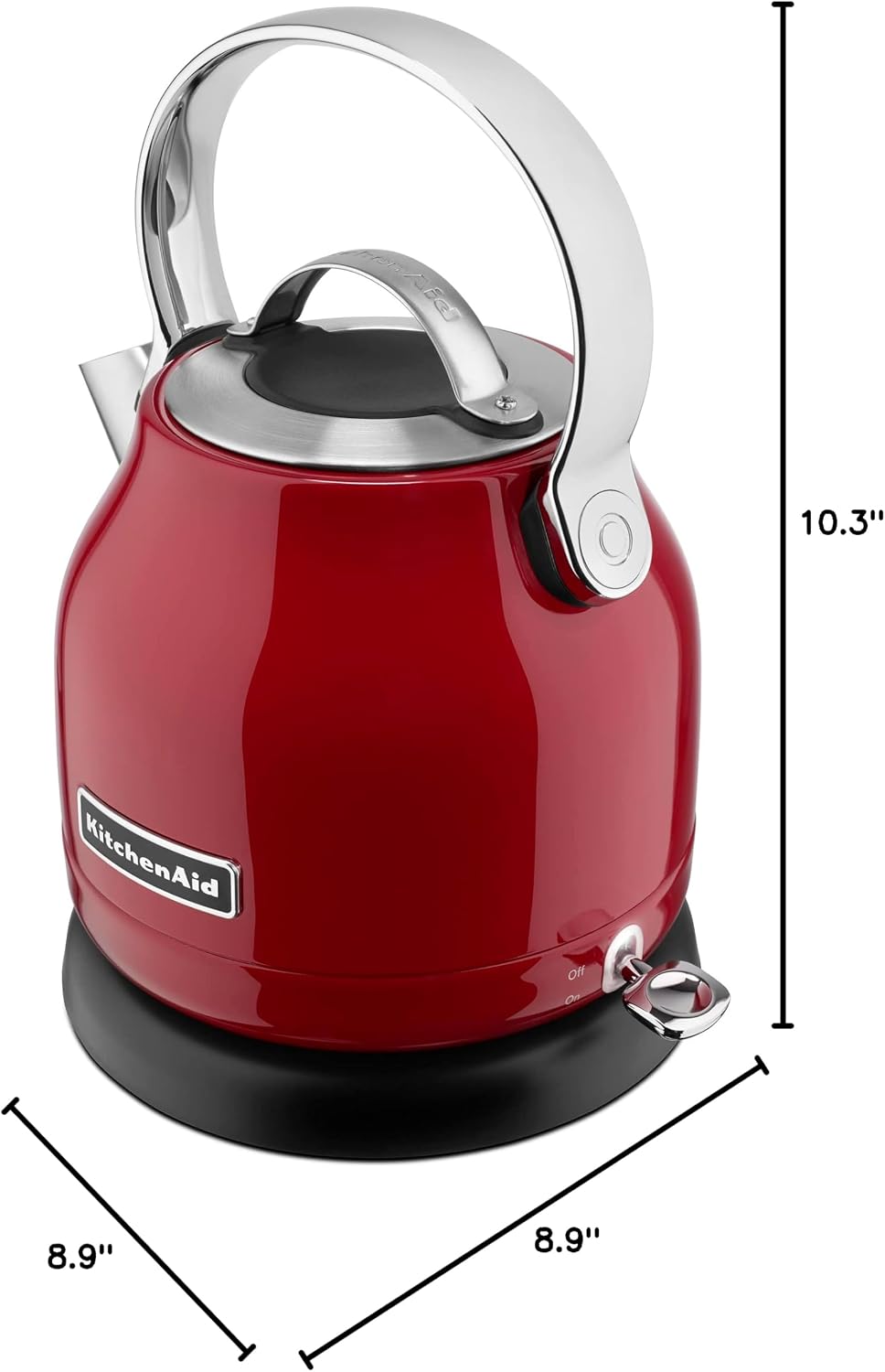 KitchenAid 1.25L Electric Kettle KEK1222, Empire Red | Removable Lid for Easy Filling, Stainless Steel Design, Convenient Pouring Spout, Compact Design