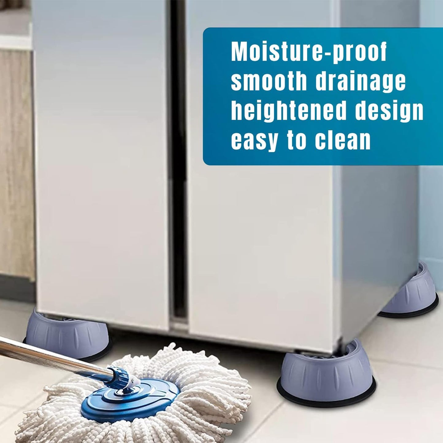 Anti Vibration Pads for Washing Machine,4 Pcs Reduce Noise Rubber Feet Pads for All Kinds of Furniture,Grey