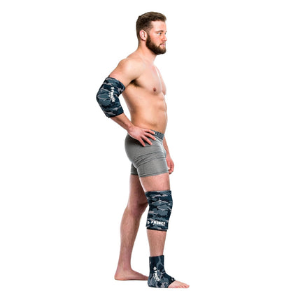 FreezeSleeve Ice and Heat Therapy Sleeve | Reusable Ice Pack Flexible Gel Compression Sleeve for Pain Relief and Recovery of Elbow Knee Ankle Leg Wrist Injuries | Black Large